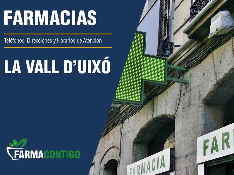 Farmacias en La Vall d'Uix&oacute; - Tel�fonos, Direcciones y Horarios de Atenci�n