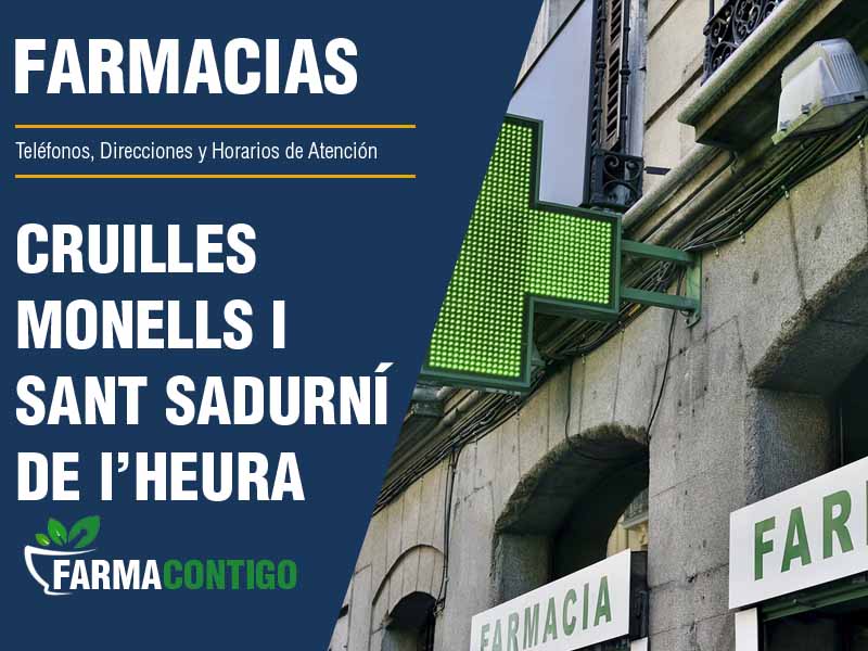 Farmacias en Crulles, Monells I Sant Sadurní De L'Heura - Telfonos, Direcciones y Horarios de Atencin