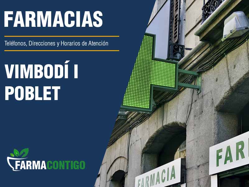 Farmacias en Vimbodí I Poblet - Telfonos, Direcciones y Horarios de Atencin